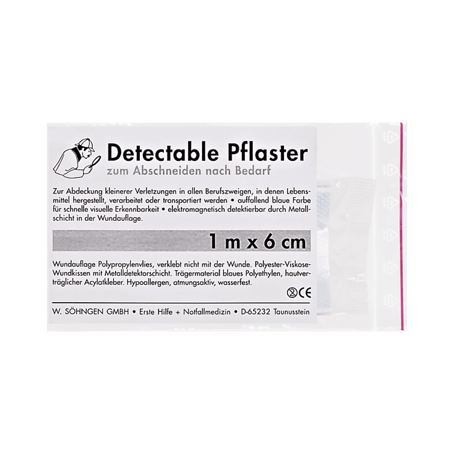 Detectable Pflasterrolle 1m x 6cm