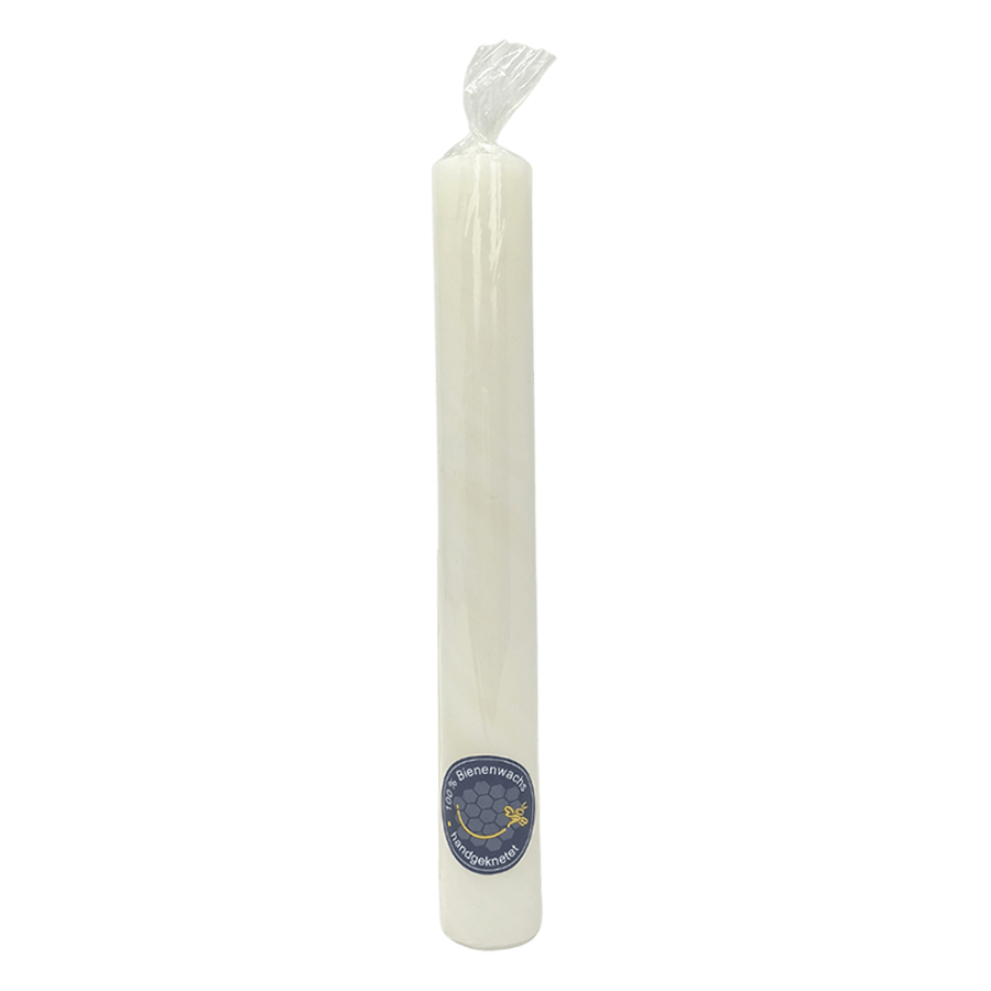 Handgeknetete Stabkerze elfenbein (200x25mm)