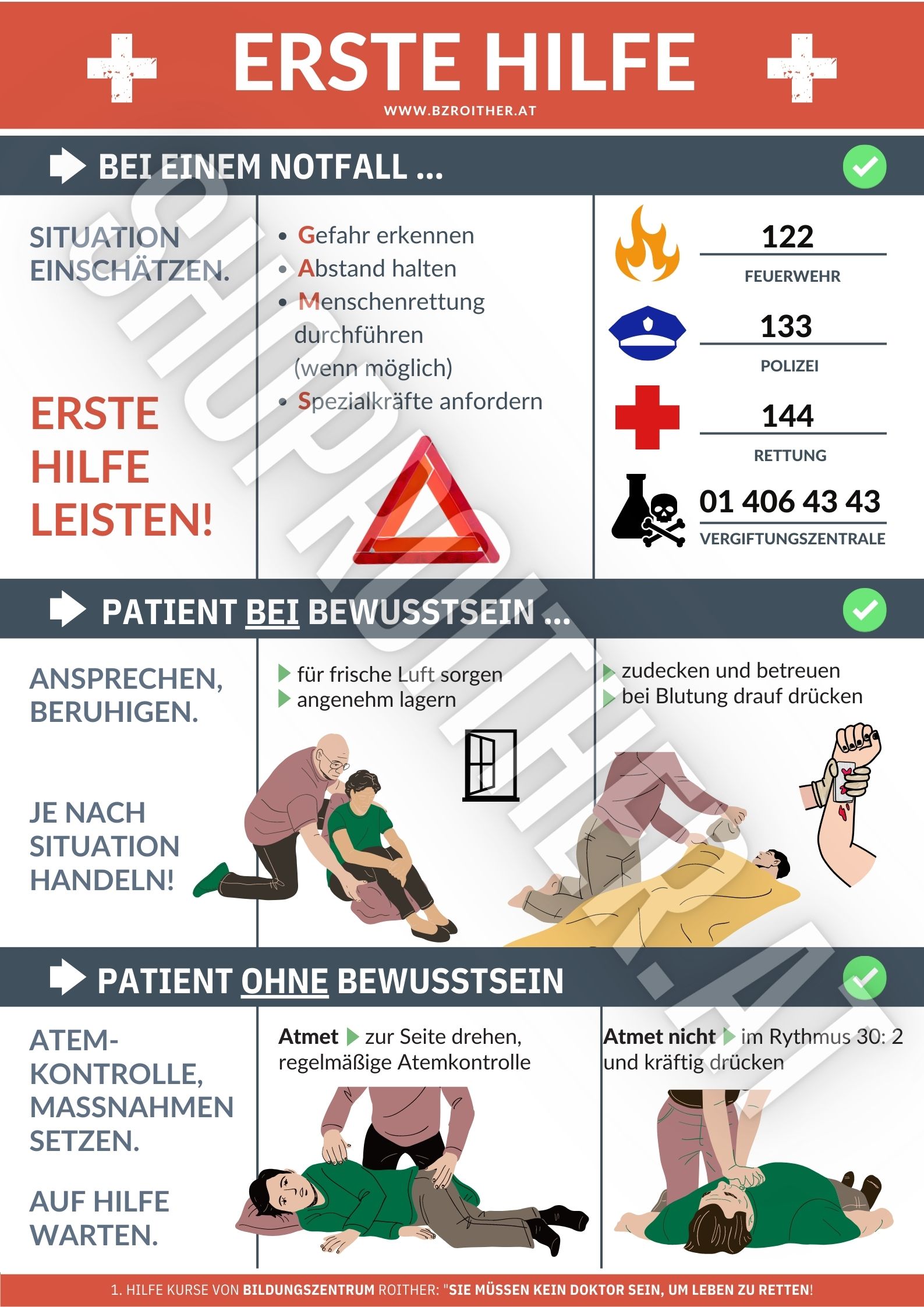Erste-Hilfe Plakat A3 - Österreich