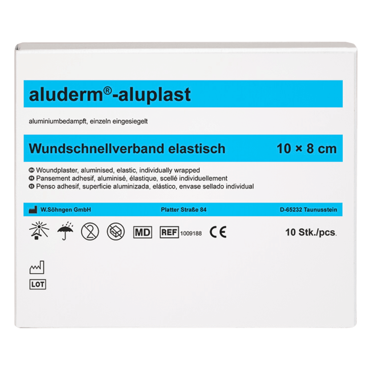 aluderm aluplast Wundpflaster elastisch 10x8 cm (10 Stk.)