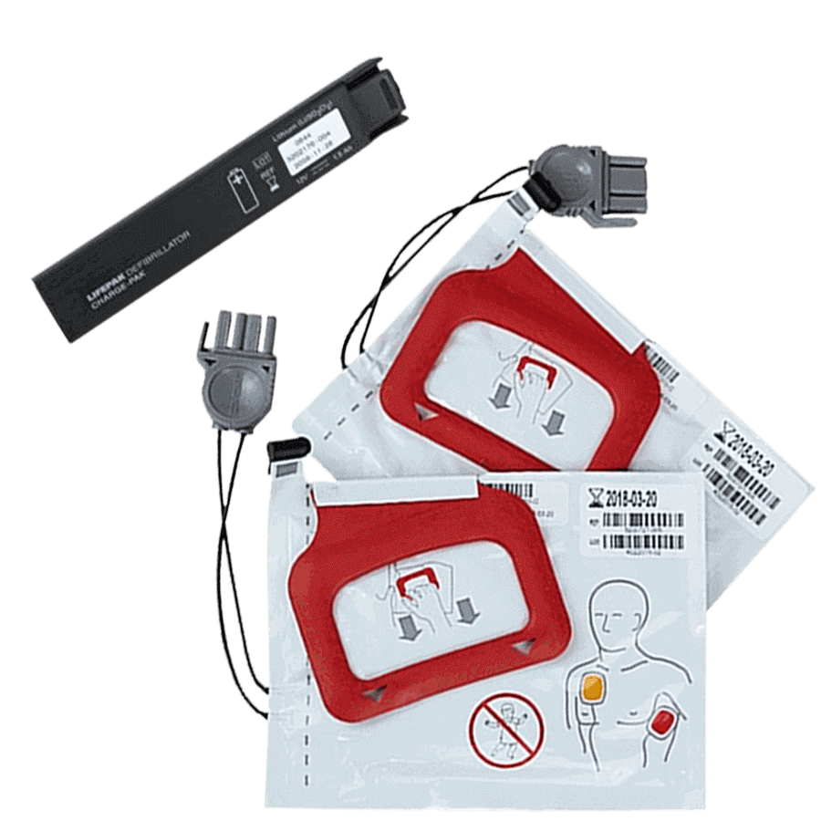 Ersatzbatterie + 2 Ersatzpads für Lifepak CR-Plus AED