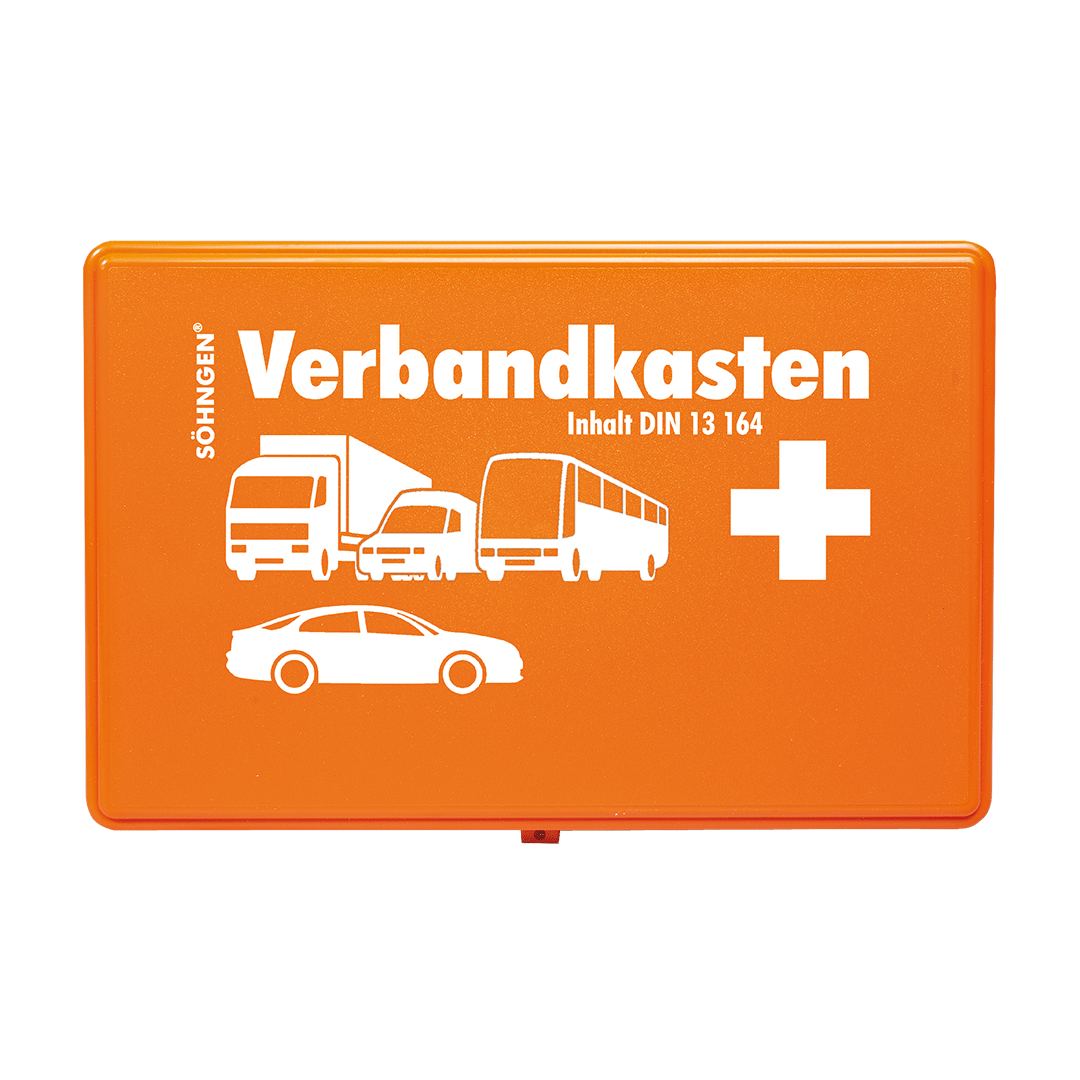 Verbandkasten DIN13164 für KFZ leer, KU, orange