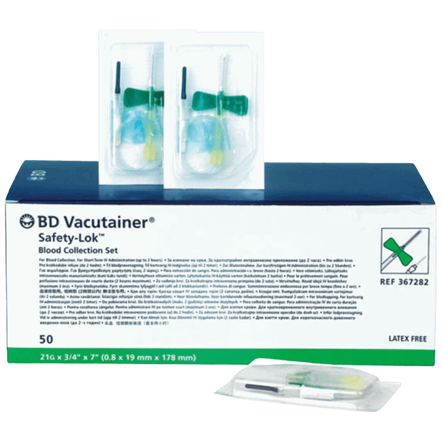 Vacutainer BD Safety Lok Blutentnahmeset Grün 21G (50 Stk ...